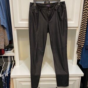 NYDJ Black Faux Leather Pants